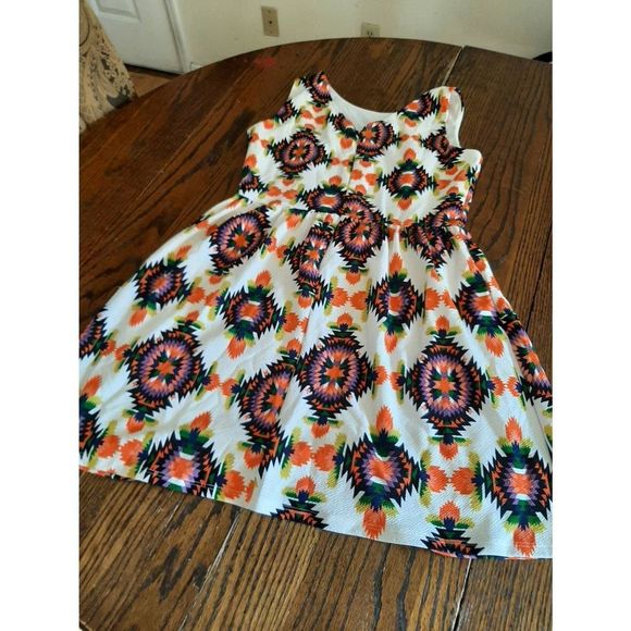 Vibrant Orange and Purple Mini Dress - Picture 4 of 4